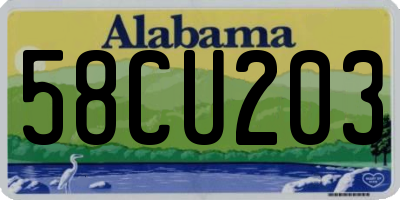 AL license plate 58CU203