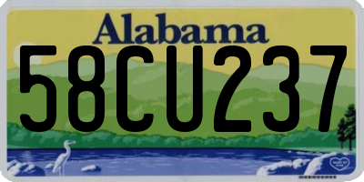 AL license plate 58CU237