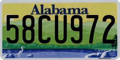 AL license plate 58CU972