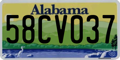 AL license plate 58CV037