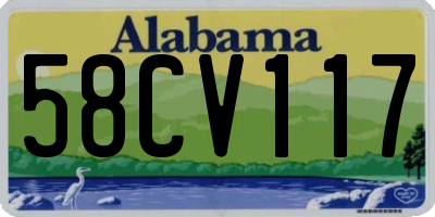 AL license plate 58CV117