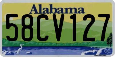 AL license plate 58CV127