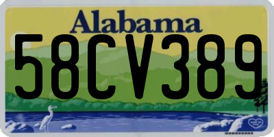 AL license plate 58CV389