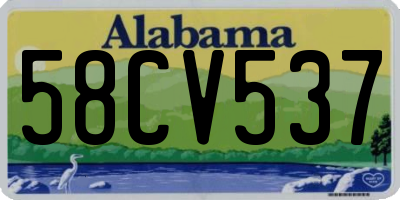 AL license plate 58CV537
