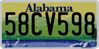 AL license plate 58CV598