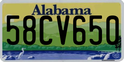 AL license plate 58CV650