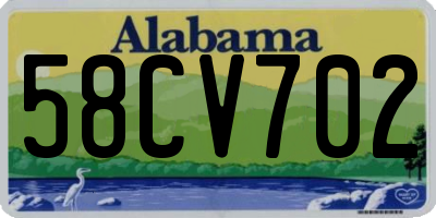 AL license plate 58CV702