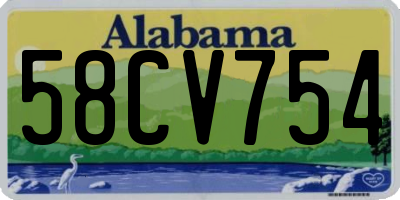 AL license plate 58CV754