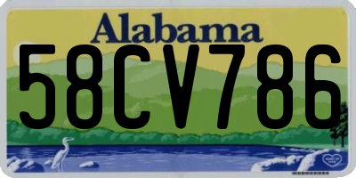 AL license plate 58CV786
