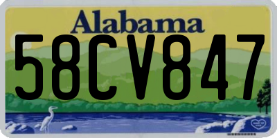 AL license plate 58CV847