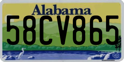 AL license plate 58CV865