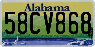 AL license plate 58CV868