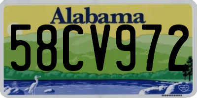AL license plate 58CV972