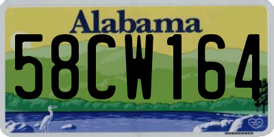 AL license plate 58CW164
