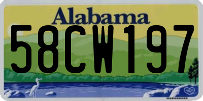 AL license plate 58CW197