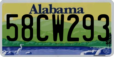 AL license plate 58CW293