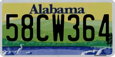 AL license plate 58CW364