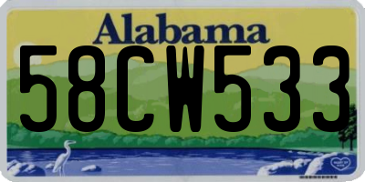 AL license plate 58CW533