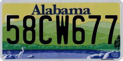 AL license plate 58CW677