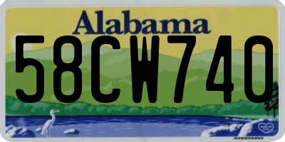 AL license plate 58CW740
