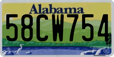 AL license plate 58CW754