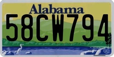 AL license plate 58CW794