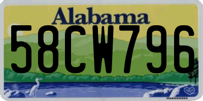 AL license plate 58CW796