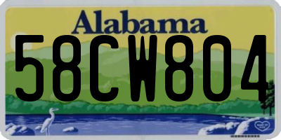 AL license plate 58CW804
