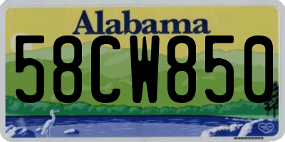 AL license plate 58CW850