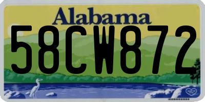 AL license plate 58CW872