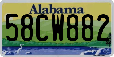 AL license plate 58CW882