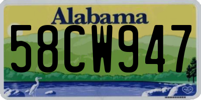 AL license plate 58CW947