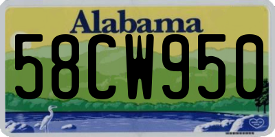 AL license plate 58CW950