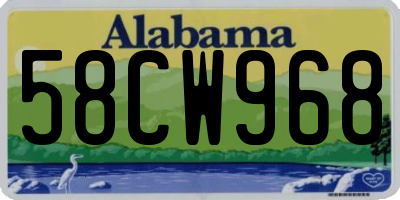 AL license plate 58CW968