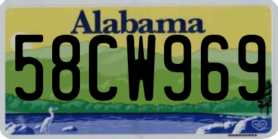 AL license plate 58CW969