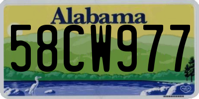 AL license plate 58CW977