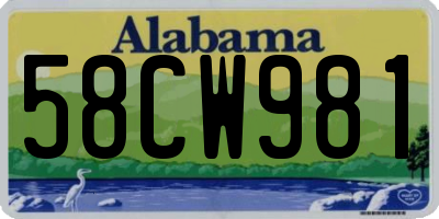 AL license plate 58CW981