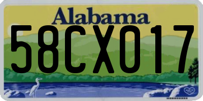 AL license plate 58CX017