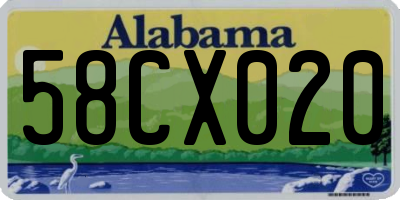 AL license plate 58CX020