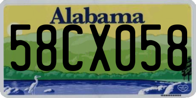 AL license plate 58CX058