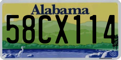 AL license plate 58CX114