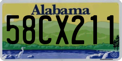 AL license plate 58CX211