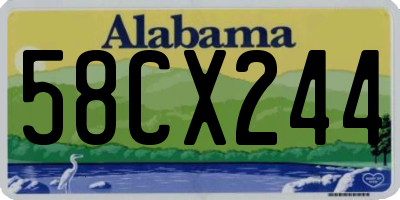 AL license plate 58CX244