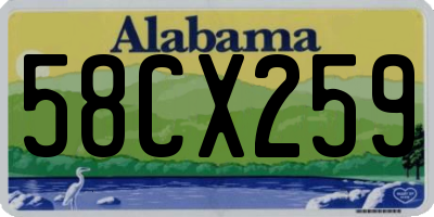 AL license plate 58CX259