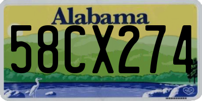 AL license plate 58CX274