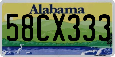 AL license plate 58CX333