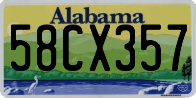 AL license plate 58CX357