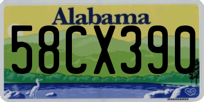 AL license plate 58CX390