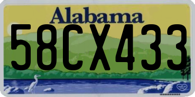 AL license plate 58CX433