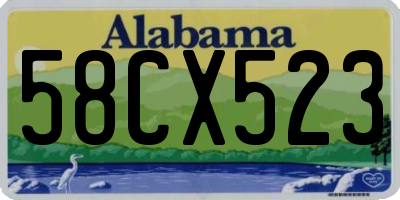 AL license plate 58CX523